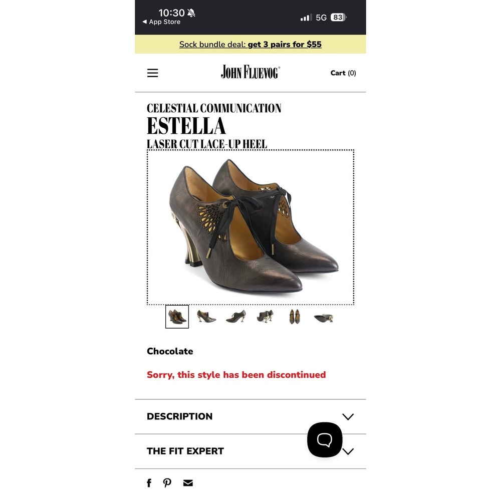 John Fluevog ESTELLA LASER CUT LACE-UP HEEL